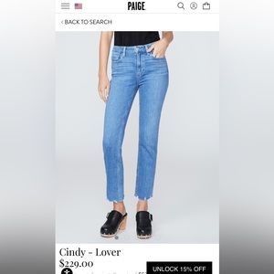 Paige Denim Cindy straight raw edge jeans
